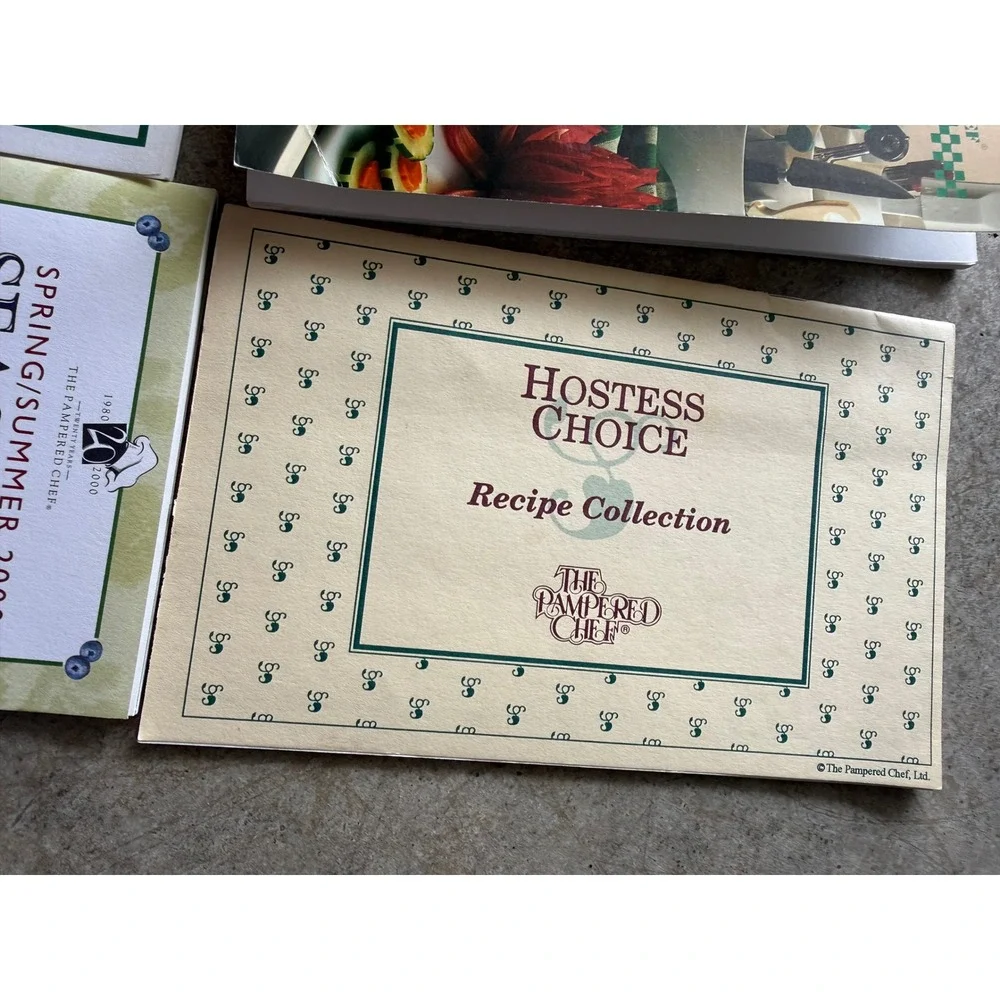 Pampered Chef Vintage Recipe Booklet Lot Season's Best Garnishes 4 Books 90s 00s